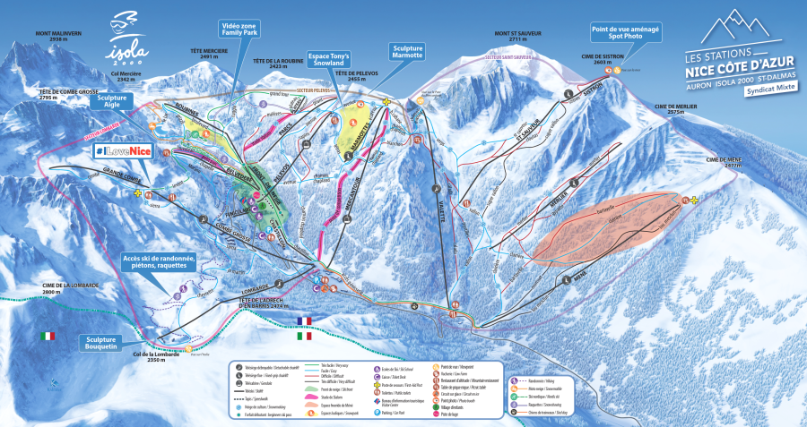 Ski map - Isola 2000 Our Playground